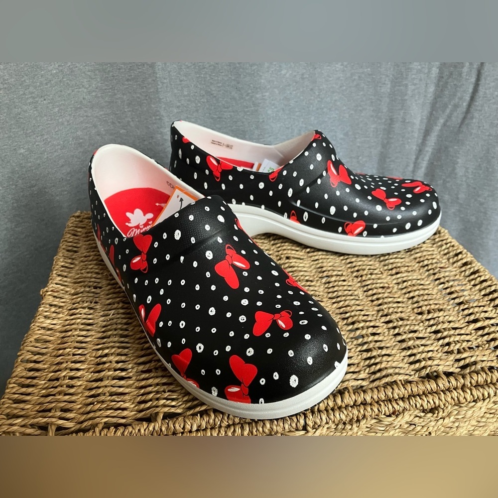CROCS Black and Red Bow Mules